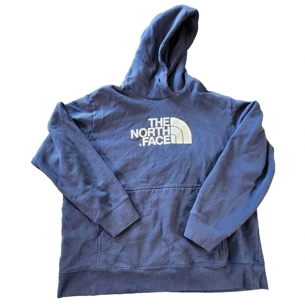 The North Face Heavy Blue Hoodie Men's — Warm Outdoor Pullover